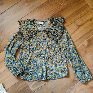 Paisley Balloon Sleeve Blouse